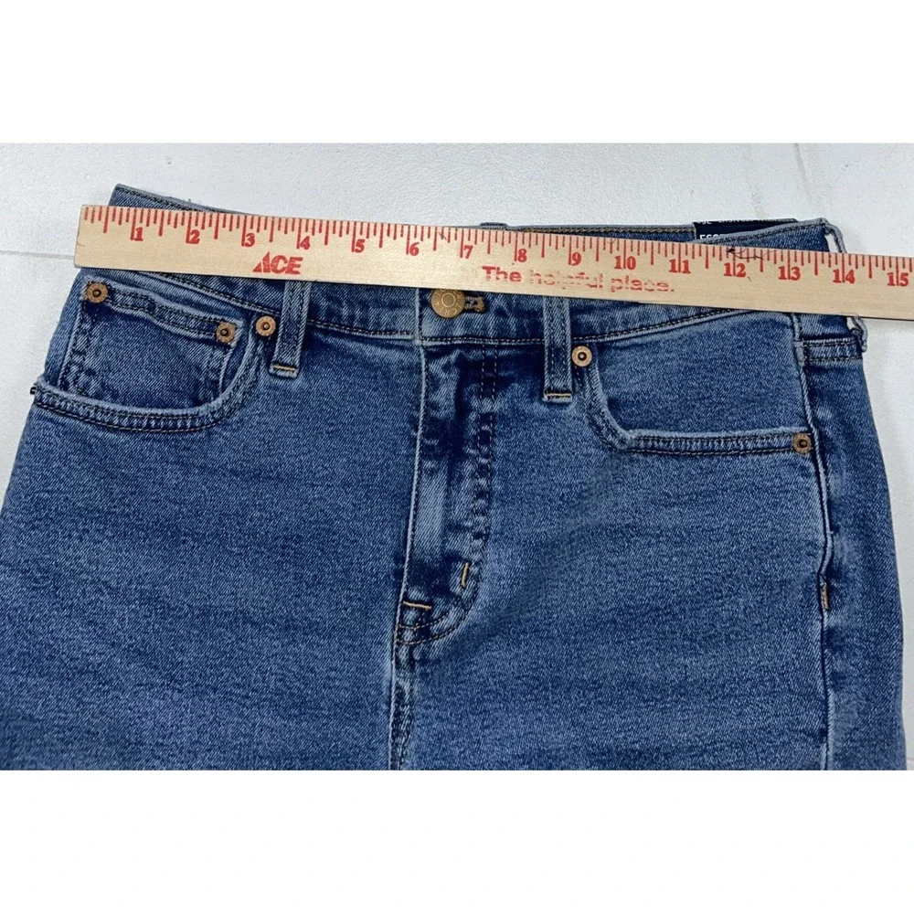 NWT J Crew Essential Straight All Day Stretch Women 26P Frayed Raw Hem Jean $118